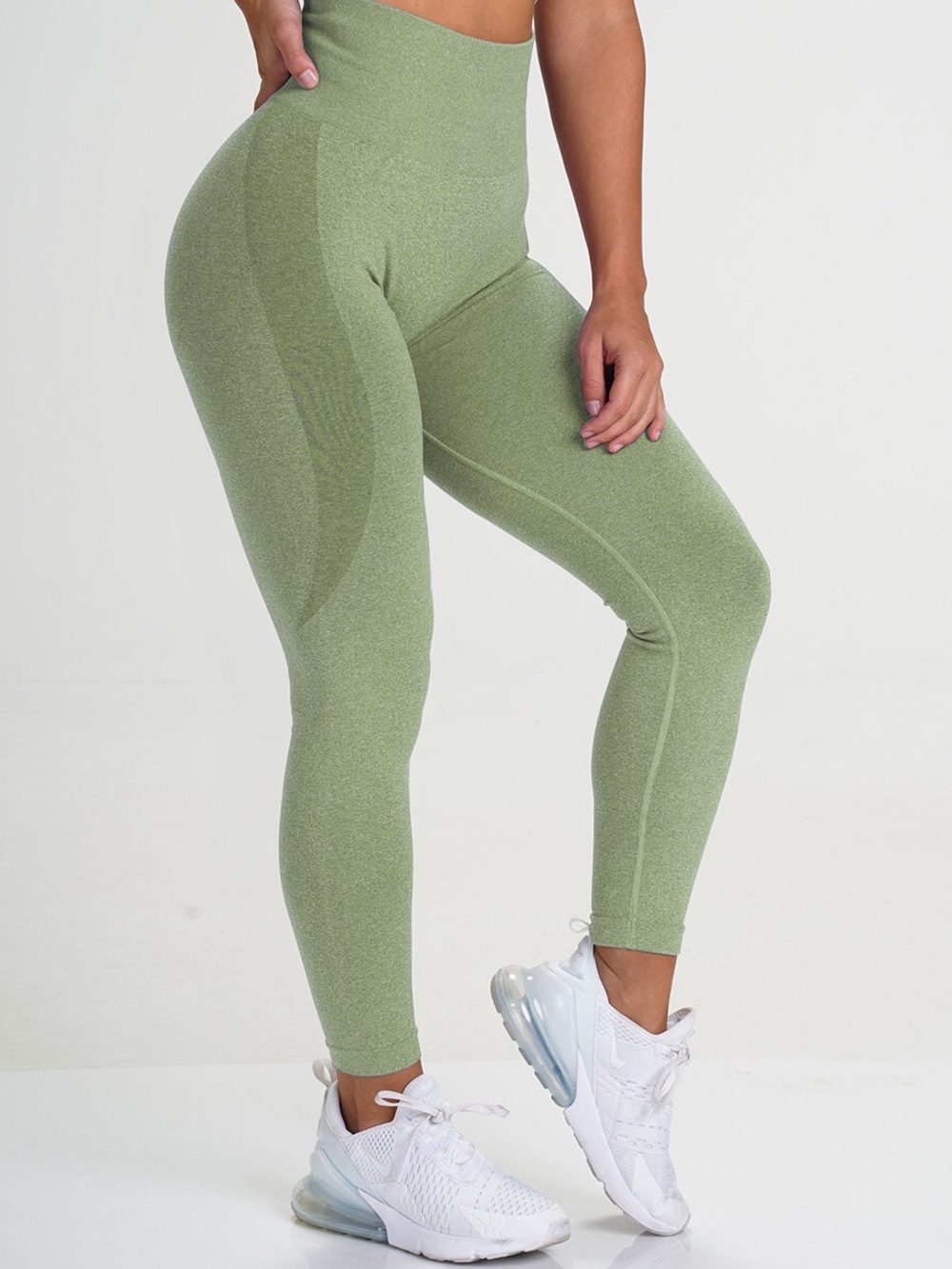Green Smile Contour Seamless Gym Leggings Women’s Sz S 💚✨